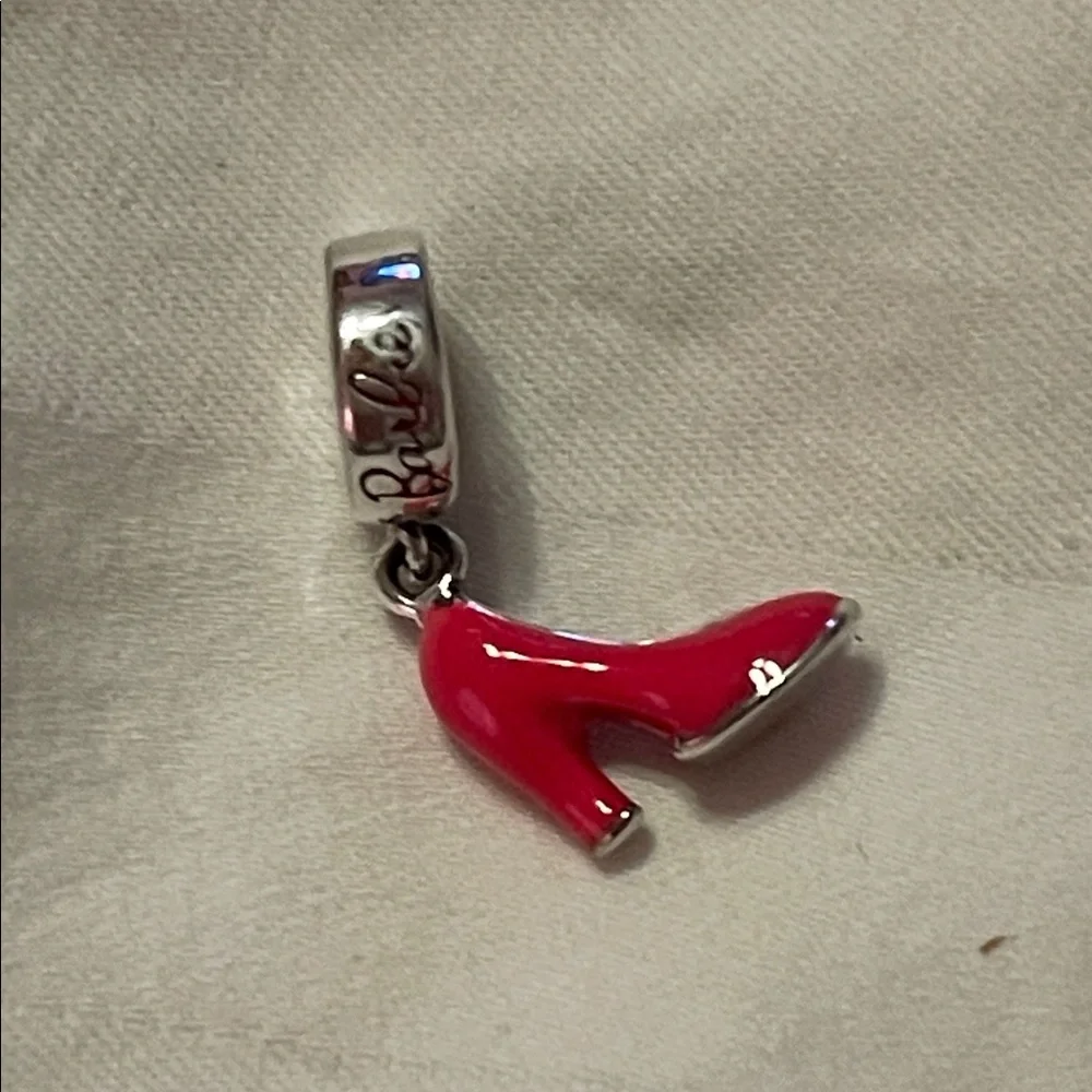925 Sterling Silver “Barbie” Pink High Heel Charm Pendant - Picture 3 of 5